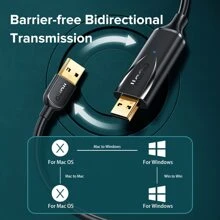 Llano USB A 转 A 公头电缆 6.6 英尺，USB 转 USB 电缆 [永不破裂] USB 公头转公头电缆双端 USB 线兼容硬盘盒、DVD 播放器、笔记本电脑 - 黑色 - 查看 4