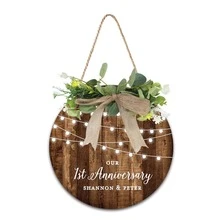 Wooden Welcome Sign Decor For Home Entrance - Apricot - View 1