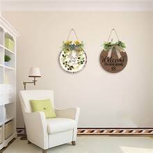 Wooden Welcome Sign Decor For Home Entrance - Apricot - View 4