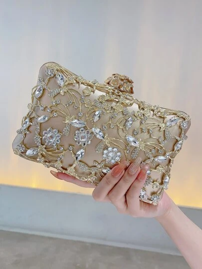 Glitter Bling,Shiny Glamorous,Elegant,Exquisite Rhinestone Decor Evening Clutch Bag For Prom, Party, Dress, Crossbody Or Shoulder Bag For Women Dinner Bag,Evening Bag For Party Girl,Woman,For Female Perfect For Party,Wedding,Prom,Dinner/Banquet,For Best Gift For Women