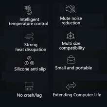 1pc 5V Standard Edition Laptop Exhaust Type Cooler With Side Air Intake, Suitable For Laptop Cooling Fans And Peripherals - 5V-standard version - View 7