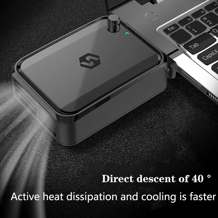 1pc 5V Standard Edition Laptop Exhaust Type Cooler With Side Air Intake, Suitable For Laptop Cooling Fans And Peripherals - 5V-standard version - View 1