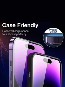 1入組高清鋼化玻璃屏幕保護貼+2入組鋼化玻璃背蓋保護貼+1入組高清鋼化玻璃相機鏡頭保護貼，適用於蘋果11-15系列 - 無色 - 查看 2