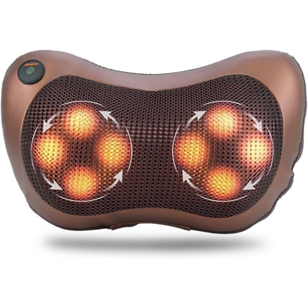 Masajeador Electrónico de Cuello, Espalda y Hombros, Masaje Profundo de Amasado para Auto, Hogar y Oficina - Marrón - Ver 1