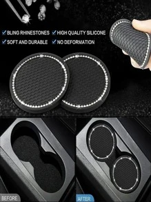 1對汽車杯墊和 2入組發動機啟動停止按鈕環和 2入組裝飾環 - 黑與白 - 查看 6