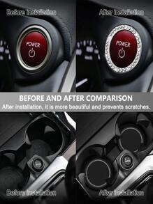 1對汽車杯墊和 2入組發動機啟動停止按鈕環和 2入組裝飾環 - 黑與白 - 查看 4
