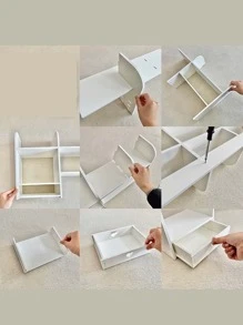 1 Giá để đồ bằng gỗ màu trắng để bàn, phòng ngủ, phòng khách, văn phòng, bàn trang điểm, bàn ký túc xá, nơi lưu trữ bút, bút dạ, băng dính, tượng nhỏ, sách, máy tính, cốc, mỹ phẩm và các vật dụng khác để bàn - trắng - Xem 14