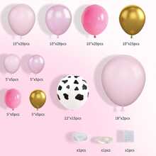 Juego de arco de globos rosa con diseño de vaca linda, decoración para fiesta con temática de vaca, guirnalda de globos con forma de vaca para fiesta de cumpleaños de niña, 1 pieza, Navidad - Multicolor - Ver 2
