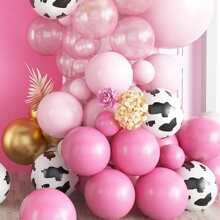 Juego de arco de globos rosa con diseño de vaca linda, decoración para fiesta con temática de vaca, guirnalda de globos con forma de vaca para fiesta de cumpleaños de niña, 1 pieza, Navidad - Multicolor - Ver 4