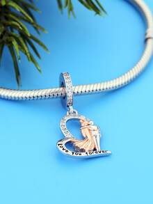 1入diy心形吊墜,925純銀'永遠愛你'刻字,男女均適用,適合情人節、婚禮和派對 - 銀色 - 查看 4