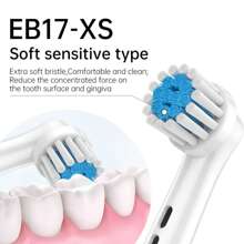 4入组/套柔軟的敏感電動牙刷頭適用於 - 白色 - 查看 4