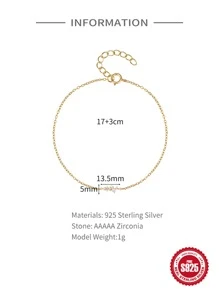 1 Vòng Tay Mạ Vàng 18K Vòng Tay Đính Đá Cubic Zirconia Cổ Điển Không Gây Dị Ứng Bạc 925 Vòng Tay Kim Cương Giả Vòng Tay Trang Sức Cho Phụ Nữ Cô Gái - Vàng - Xem 8