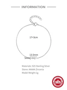 1PC 18K Gold Plated  Bracelet Classic Hypoallergenic Cubic Zirconia Bracelet 925  Sterling Silver Rhinestone Round Bracelet Wedding Bridal Rhinestone Bracelets Jewelry for Women Girls - Silver - View 8