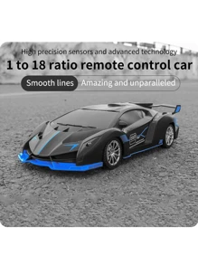 1 套蓝色和黑色电池供电遥控漂移电动赛车超级跑车，礼物（不含电池），遥控车 - 黑色 - 查看 2