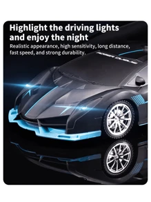 1 套蓝色和黑色电池供电遥控漂移电动赛车超级跑车，礼物（不含电池），遥控车 - 黑色 - 查看 4