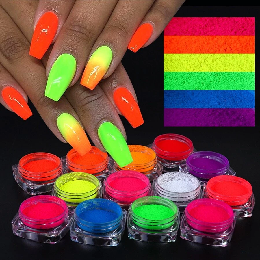 6 Stücke/Set Puder Nagelkunst