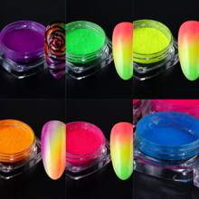 6 Stücke/Set Puder Nagelkunst