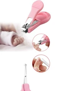 1pc Children's Nail Clipper Set, Stainless Steel Baby Nail Clippers, Nail Scissors For Toddlers - Pink - View 5