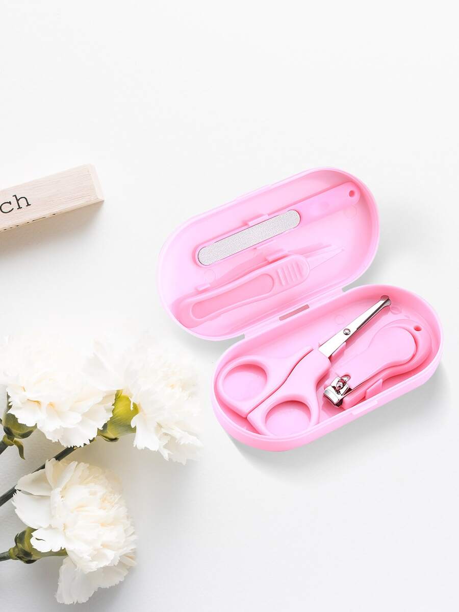1pc Children's Nail Clipper Set, Stainless Steel Baby Nail Clippers, Nail Scissors For Toddlers - Pink - View 1