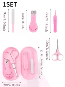 1pc Children's Nail Clipper Set, Stainless Steel Baby Nail Clippers, Nail Scissors For Toddlers - Pink - View 2