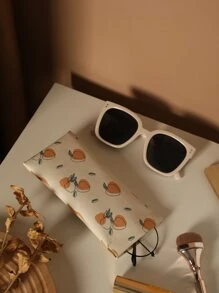 1pc Glasses Case, Coin Purse, Lipstick Case, Keychain Wallet - Apricot - View 3