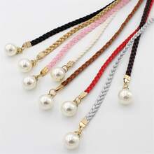 Vestido con con lazo cintura Cinturón - Rosa - Ver 2