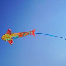 naranja Koi de pez cometa , talla grande cometa con saltando dragón diseño de puerta , con 100m cometa línea - Naranja - Ver 2