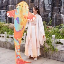 naranja Koi de pez cometa , talla grande cometa con saltando dragón diseño de puerta , con 100m cometa línea - Naranja - Ver 5