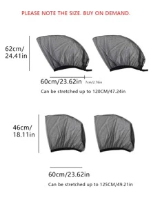 4入組車側窗戶防蚊遮陽板 - 黑色 - 查看 4