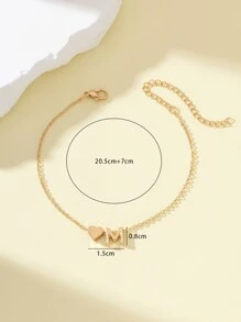 1pc Fashionable Ladies' Letter Detail Anklet - Yellow Gold - View 6