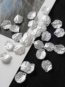 عدد 50 منقوشة جوهرية كاذبة بأشكال أوراق متعددة الألوان، مثالية لصنع المجوهرات وإكسسوارات الشعر والملابس وزخرفة الأزهار - أبيض - مشاهدة 1