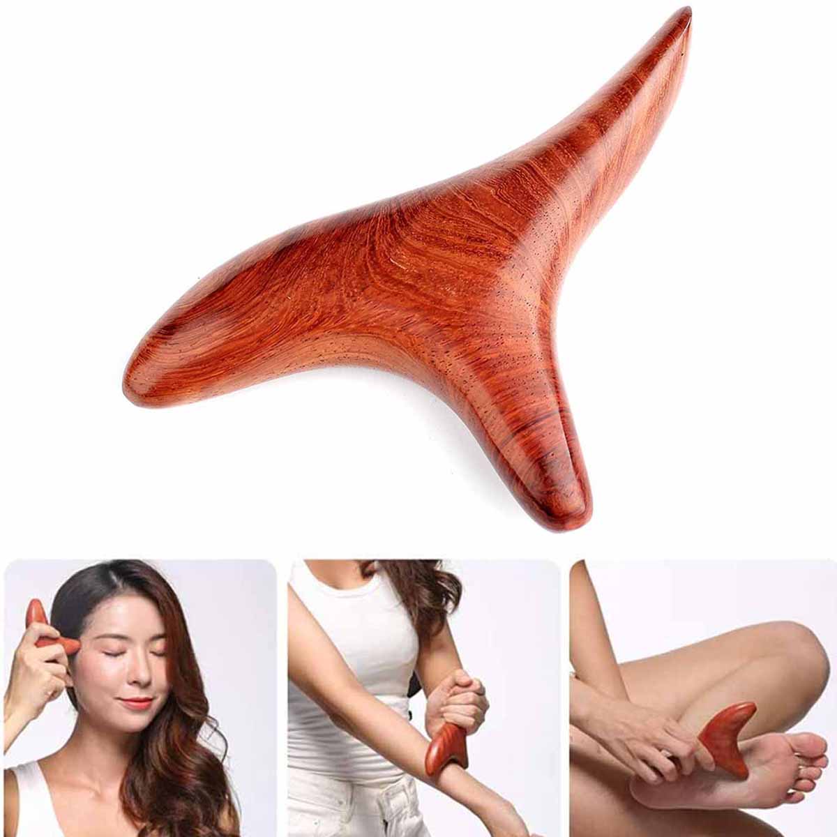 1入組木觸發點按摩產品工具適用於後,腿,手,和臉部