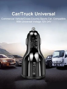 1pc 15A Multifunctional Car Charger - Black - View 6