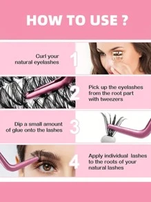 Lông mi Riêng lẻ Da chồn nhân táo - màu đen - Xem 4