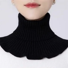 1 Pieza Bufanda De Cuello Tejida Para Mujer Para Actividades Al Aire Libre Y Uso Diario En Otoño E Invierno - Negro - Ver 2