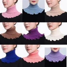 1 Pieza Bufanda De Cuello Tejida Para Mujer Para Actividades Al Aire Libre Y Uso Diario En Otoño E Invierno - Negro - Ver 1
