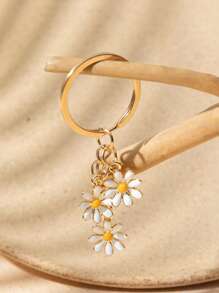 Elegant 1pc Women's Charming Daisy Keychain For Daily Use Car Accessories Bag Charm School Cute Goth Y2k Christmas Gift Ideas - Multicolor - View 3