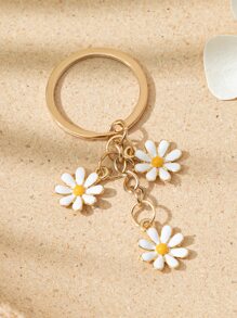 Elegant 1pc Women's Charming Daisy Keychain For Daily Use Car Accessories Bag Charm School Cute Goth Y2k Christmas Gift Ideas - Multicolor - View 2
