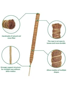 1 件-61 厘米長diy 可彎曲椰子棕櫚棒用於種植植物,苔蘚棒用於園藝 - 棕色 - 查看 5