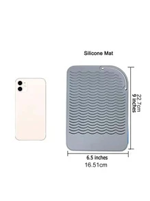 1 miếng đệm silicon, thảm chịu nhiệt màu trơn tối giản cho máy uốn sắt - Màu tím - Xem 5