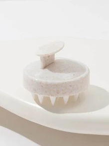 1 chiếc bàn chải massage da đầu lông mềm, bàn chải gội đầu bằng vỏ ngô thoải mái thay thế cho việc gội đầu bằng ngón tay - trắng - Xem 1