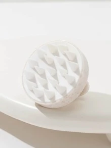 1 chiếc bàn chải massage da đầu lông mềm, bàn chải gội đầu bằng vỏ ngô thoải mái thay thế cho việc gội đầu bằng ngón tay - trắng - Xem 2