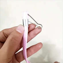 卡通角色圖案時尚鑰匙包,附帶頸帶,可收納硬幣和卡片 - 粉色 - 查看 7