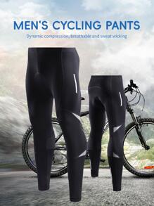 1 Stück Herren Fahrradhose Mit Dickem Silikonpolster, Atmungsaktive Mountainbike-fahrhose - Schwarz - Übersicht 1