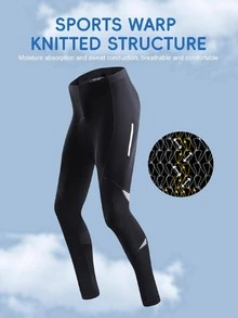 1 Stück Herren Fahrradhose Mit Dickem Silikonpolster, Atmungsaktive Mountainbike-fahrhose - Schwarz - Übersicht 2