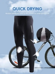 1 Stück Herren Fahrradhose Mit Dickem Silikonpolster, Atmungsaktive Mountainbike-fahrhose - Schwarz - Übersicht 3