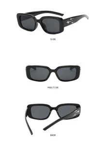 DareSee 1 Stück Damen Vintage quadratischer Rahmen Meteor Design Mode Brille für Street-Style Sonnenbrillen Strandaccessoires, Hexe Strandaccessoires für Damen Brille Sonnenbrillen MusicFest Y2KFest Schulstart