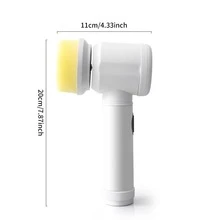 1入組強大電動旋轉洗滌器,可充電清潔刷帶3刷頭,無繩&清潔,方便收納適用於浴室,廚房,水槽,窗戶,浴缸和瓷磚 - 白色 - 查看 5