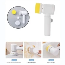 1入組強大電動旋轉洗滌器,可充電清潔刷帶3刷頭,無繩&清潔,方便收納適用於浴室,廚房,水槽,窗戶,浴缸和瓷磚 - 白色 - 查看 4