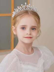 少女仿珍珠装饰发带 - 白色 - 查看 1